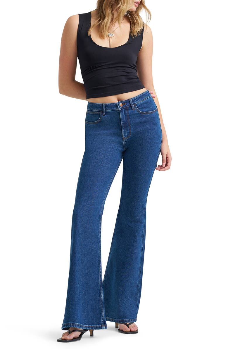 Wrangler Western High Waist Flare Leg Jeans, Alternate, color,