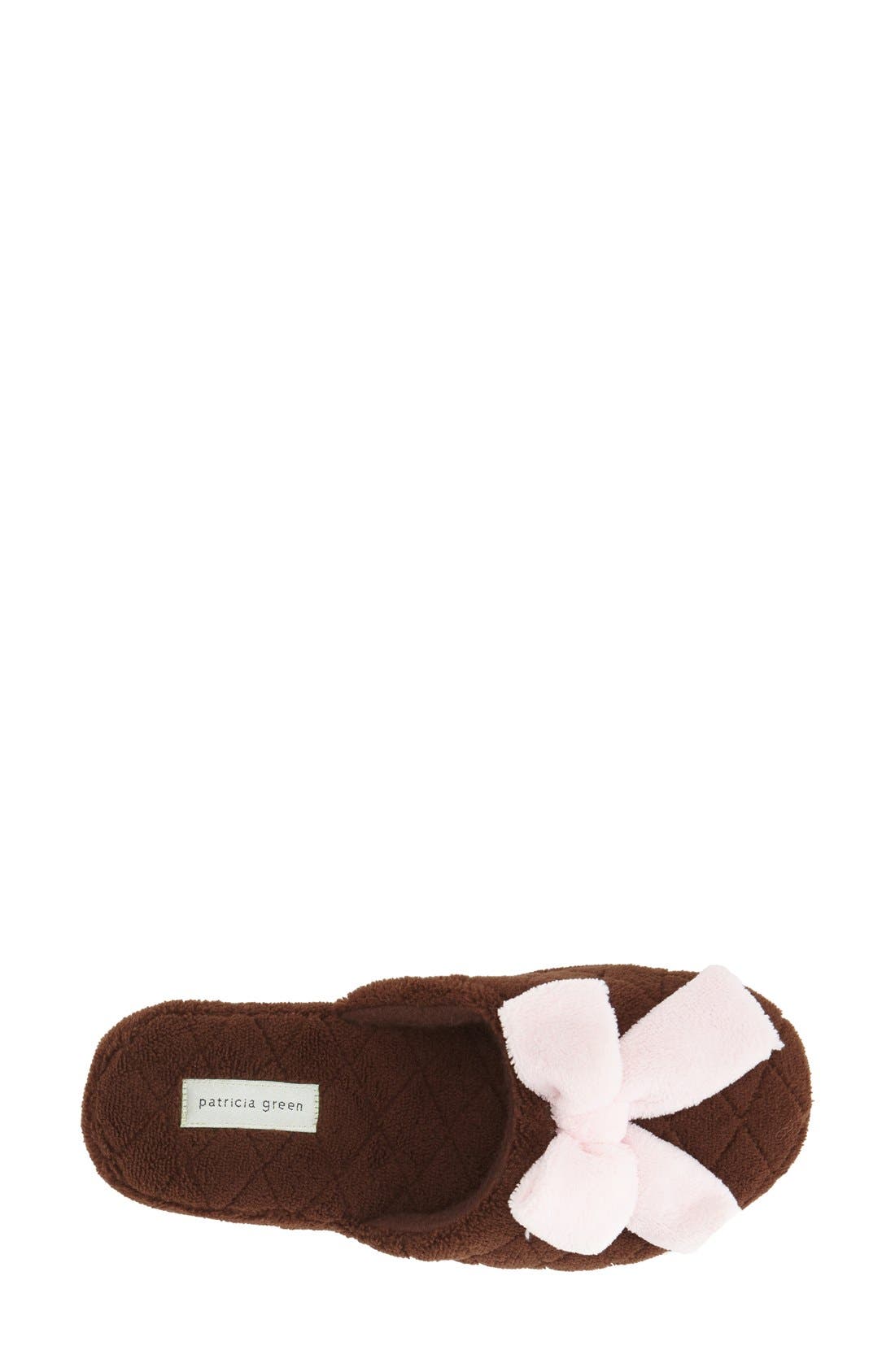 'Bonnie' Bow Slipper, Alternate, color, CHOCOLATE/ PINK