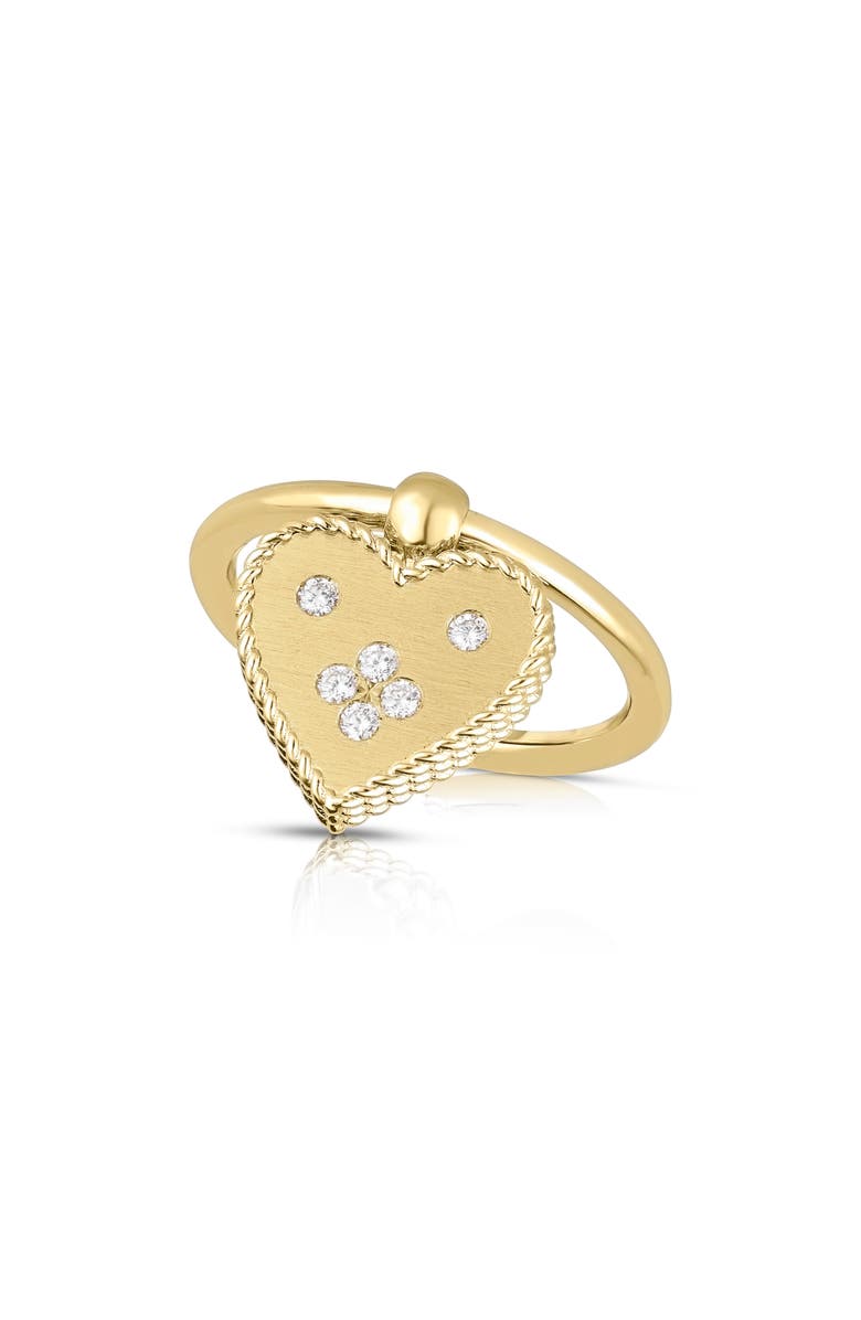 Roberto Coin Diamond Venetian Heart Ring, Main, color, 