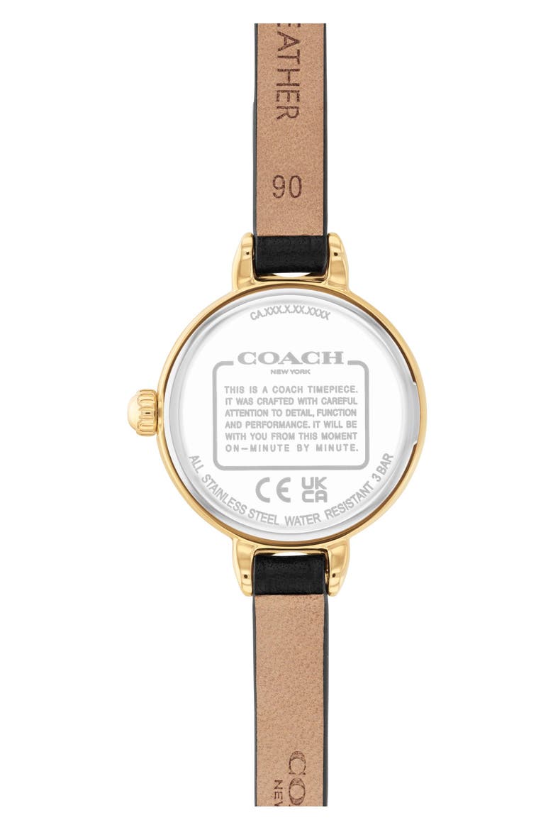 Iris Leather Strap Watch, 22.5mm, Alternate, color, BLACK