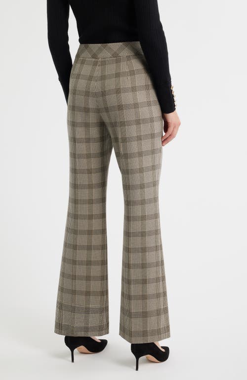 Elie Tahari The Elodie Check Print Wide Leg Pants In Gray