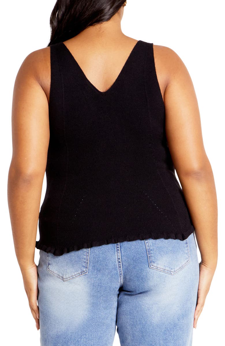 City Chic Sarah Ribbed Tank Top, Alternate, color, Black