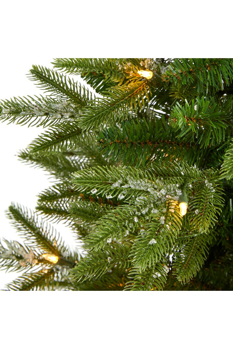 3-ft Snowed Grand Teton Fir Artificial Christmas Tree with 50 Clear Lights and 111 Bendable Branches, Alternate, color, Green