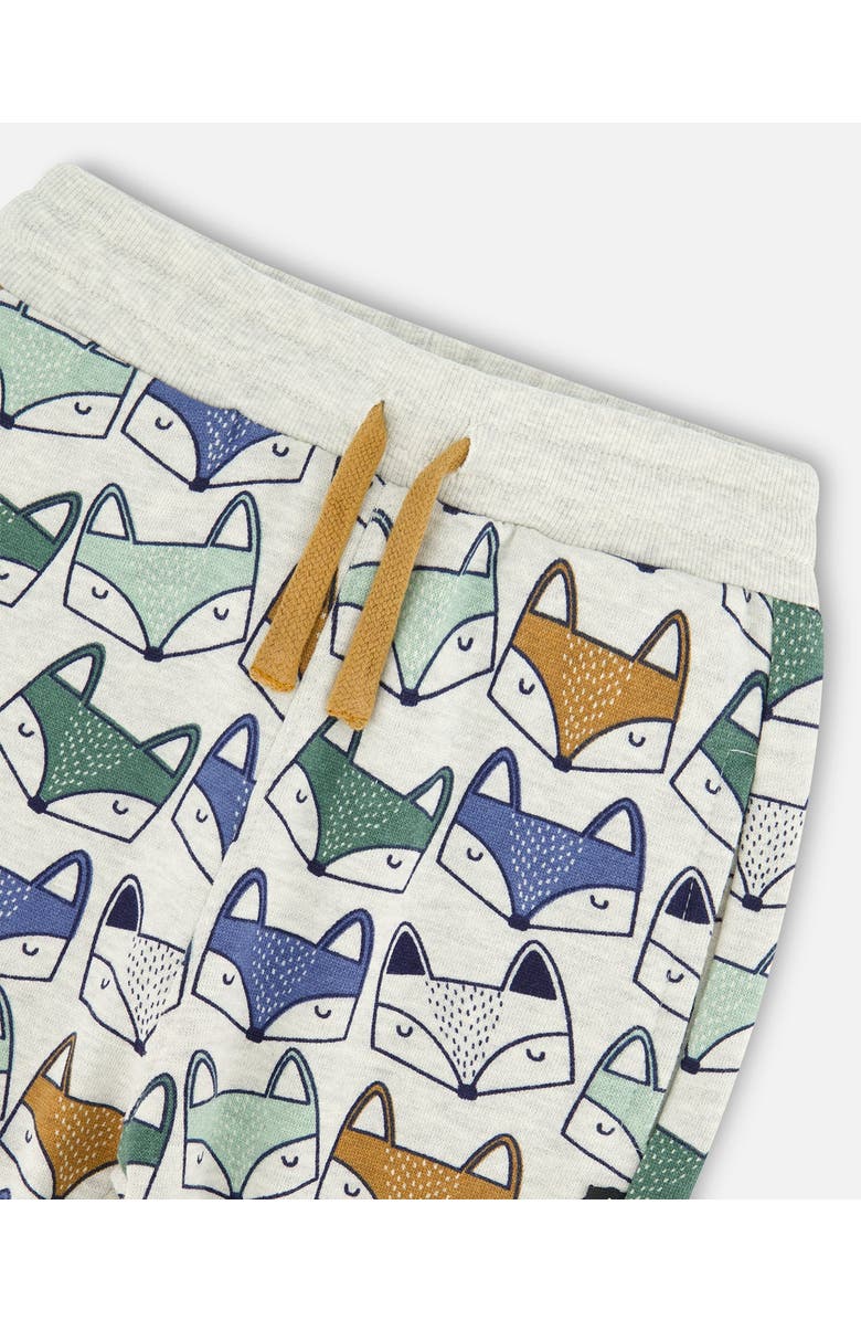 Deux par Deux Little Boy's Printed Fox Fleece Sweatpants Gray Mix, Alternate, color,