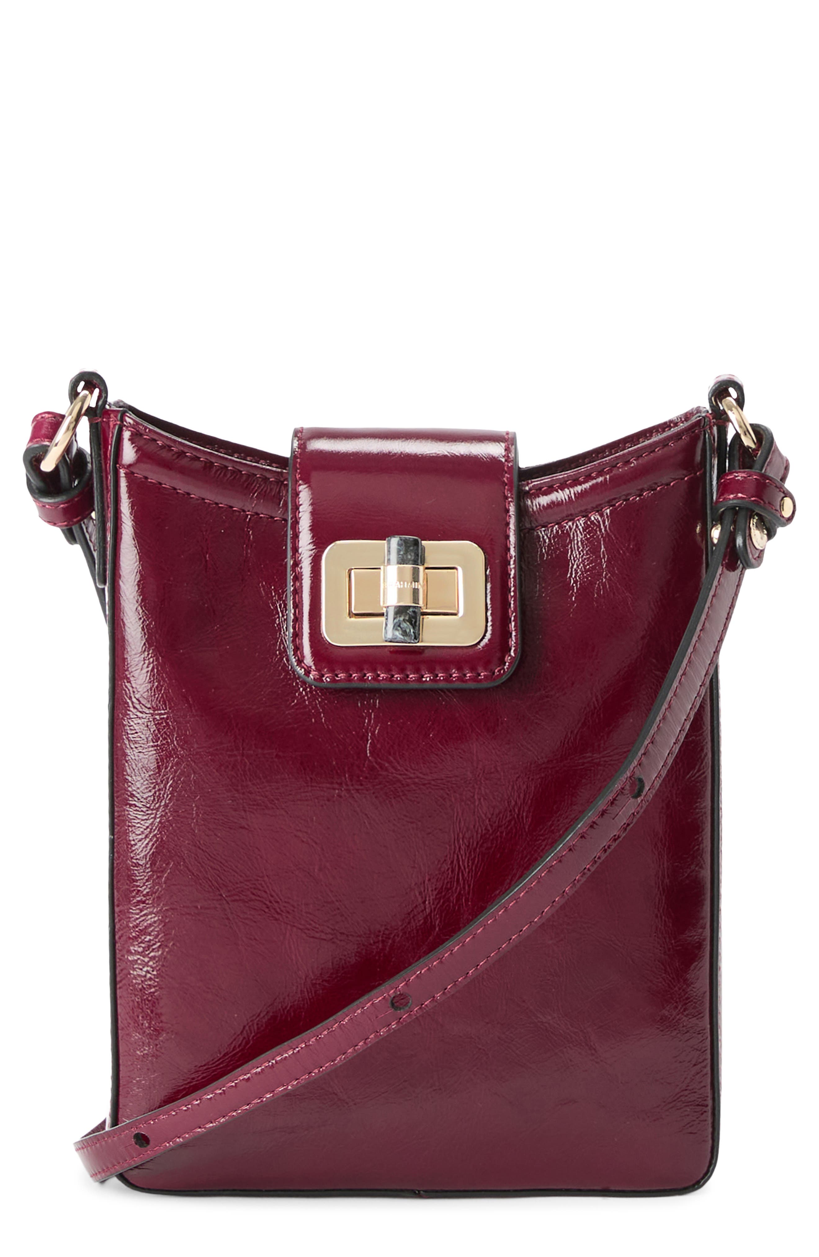 Brahmin Marley Leather Crossbody Bag in Cherry Lacquer 