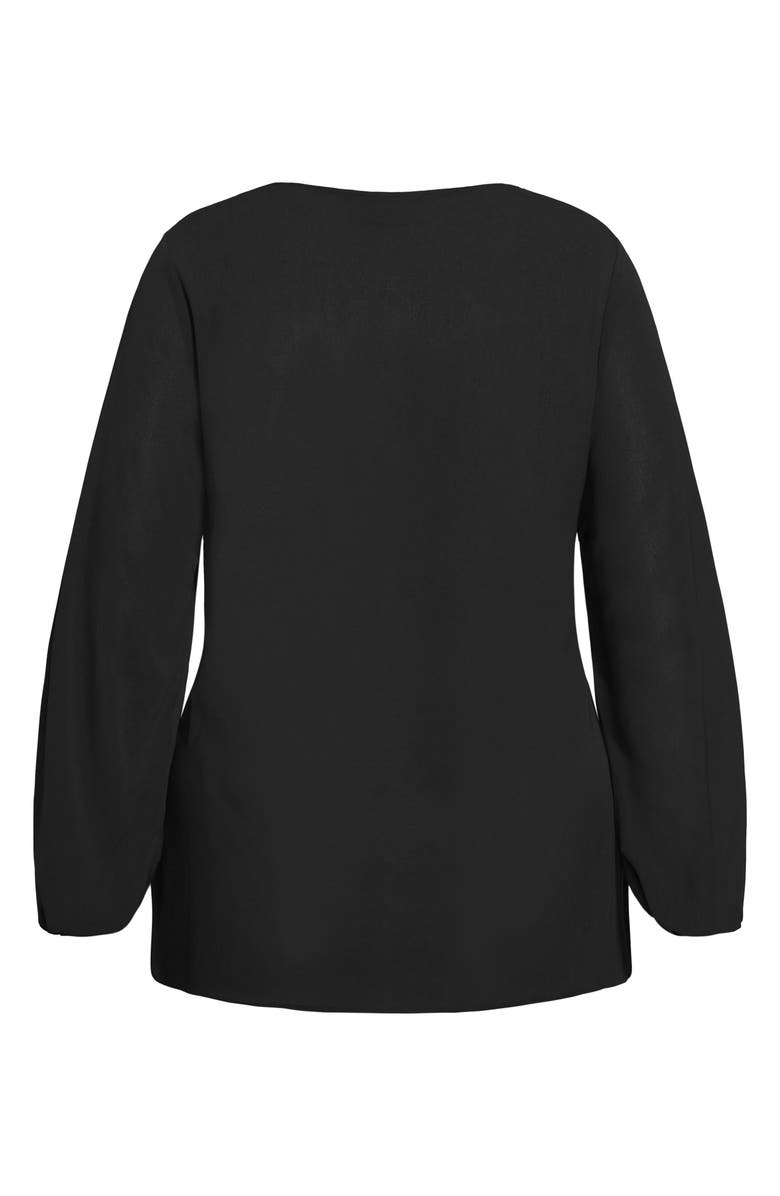 City Chic Pippa Blouson Sleeve V-Neck Top, Alternate, color,