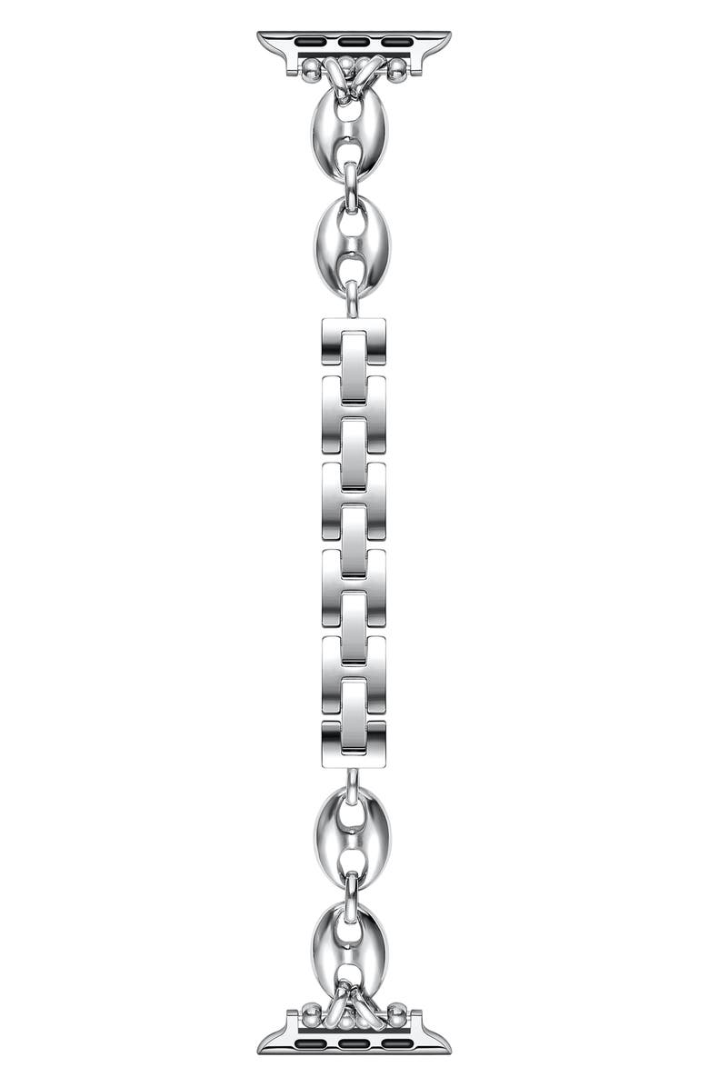 The Posh Tech Poppy Apple Watch<sup>®</sup> Bracelet Watchband, Main, color, Silver
