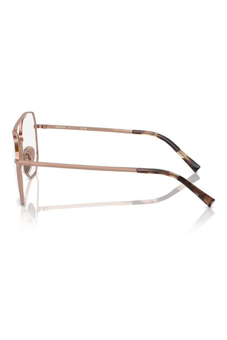 56mm Rectangular Optical Glasses, Alternate, color, ROSE GOLD