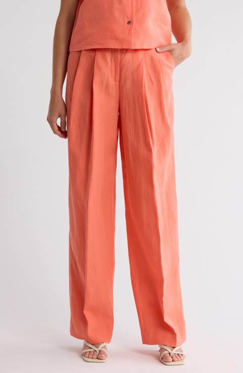 Double Pleat Linen Pants