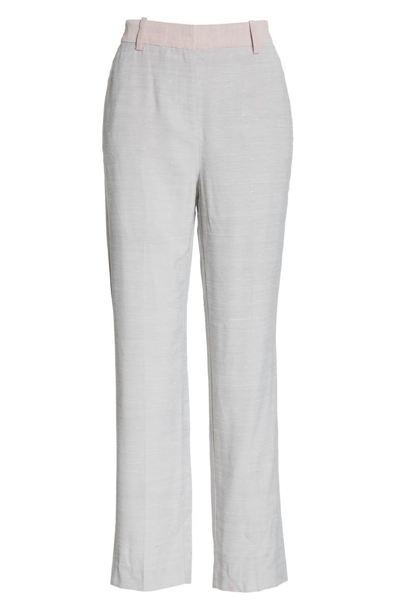 Rebecca Taylor Slub Linen Blend Trousers, Alternate, color,