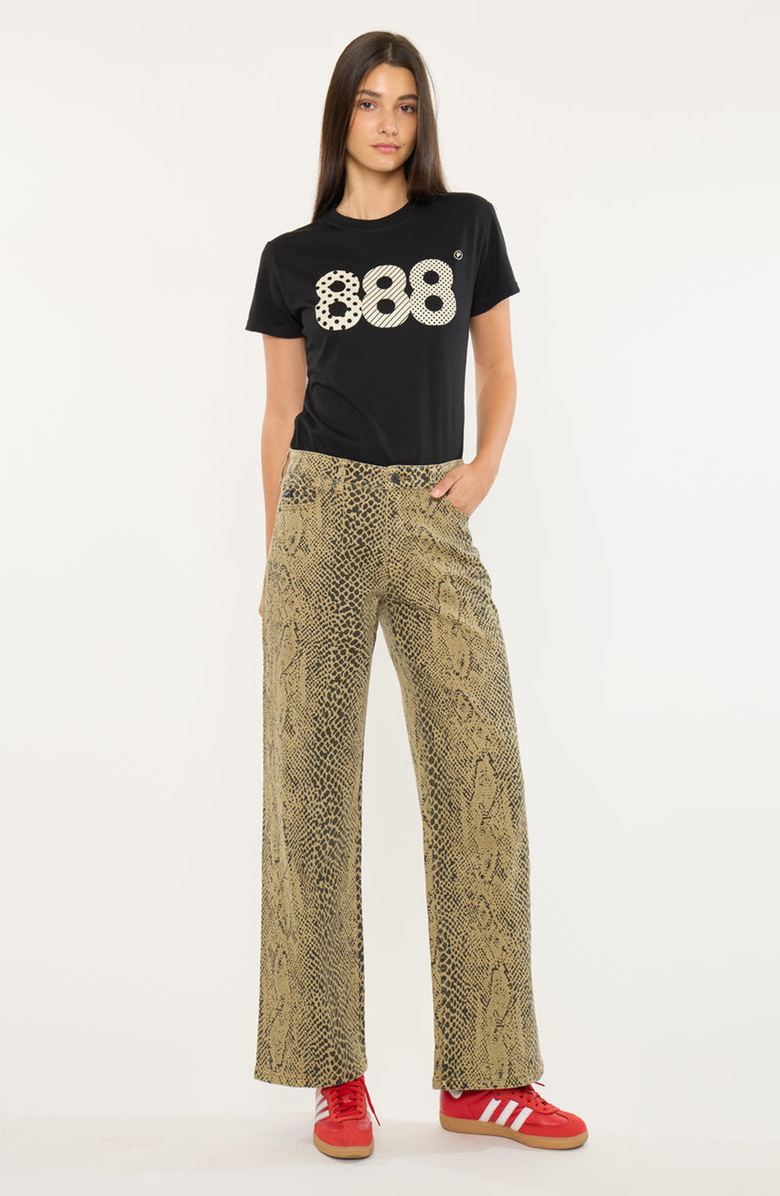 KanCan Juno Low Slung Baggy Wide Leg Pants, Alternate, color, Python Print
