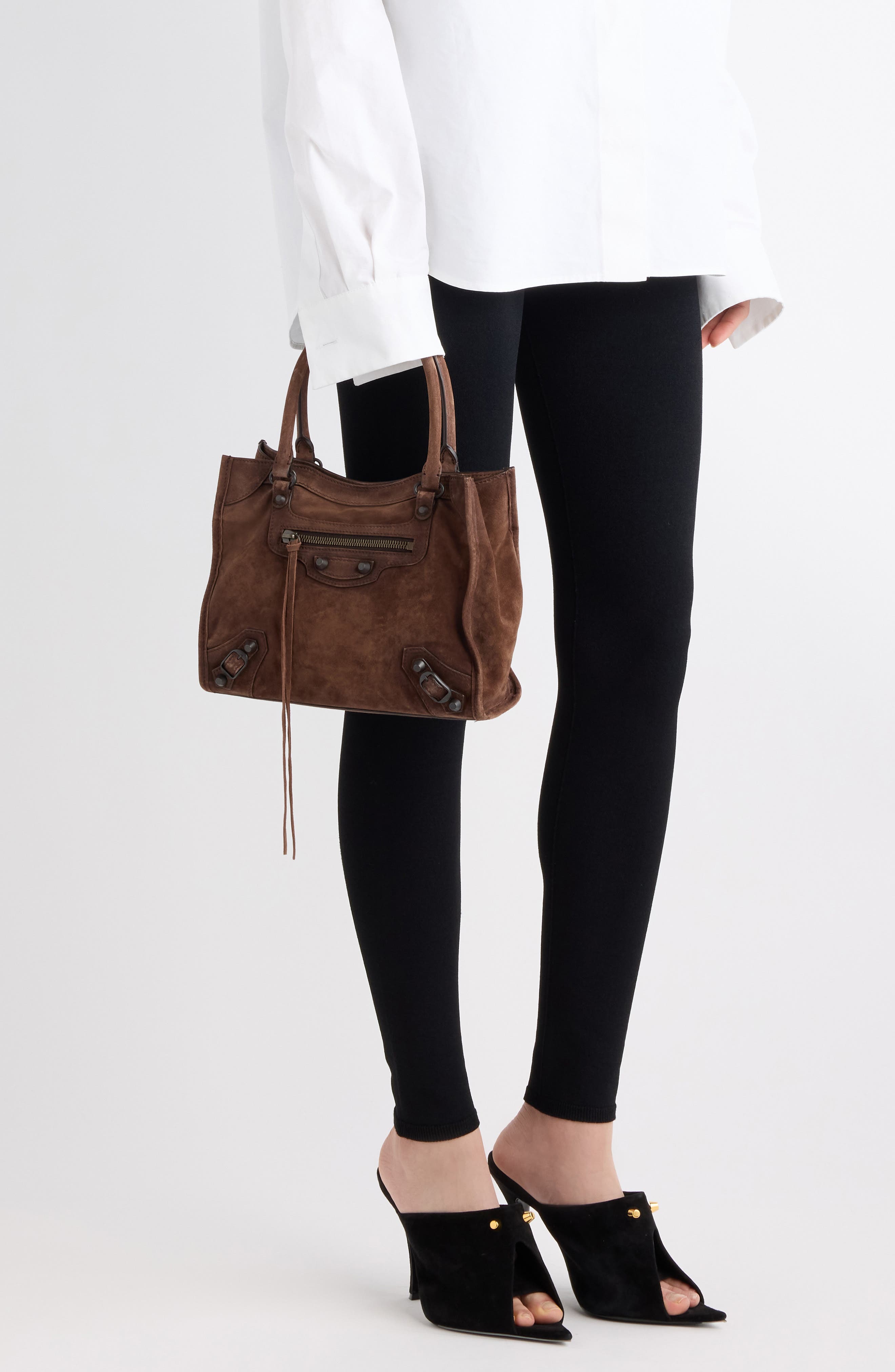 Le City Mini Suede Tote Bag, Alternate, color, 2308 HAVANA