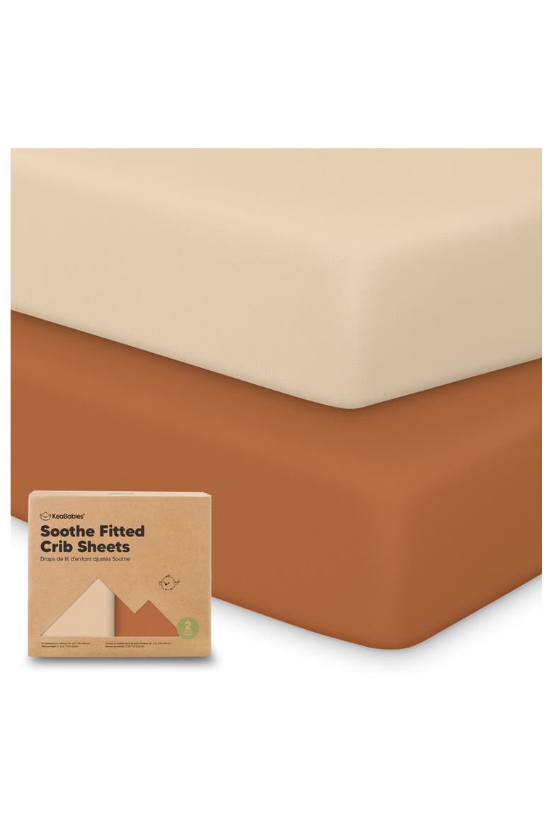 Soothe Fitted Crib Sheet, Main, color, Rust