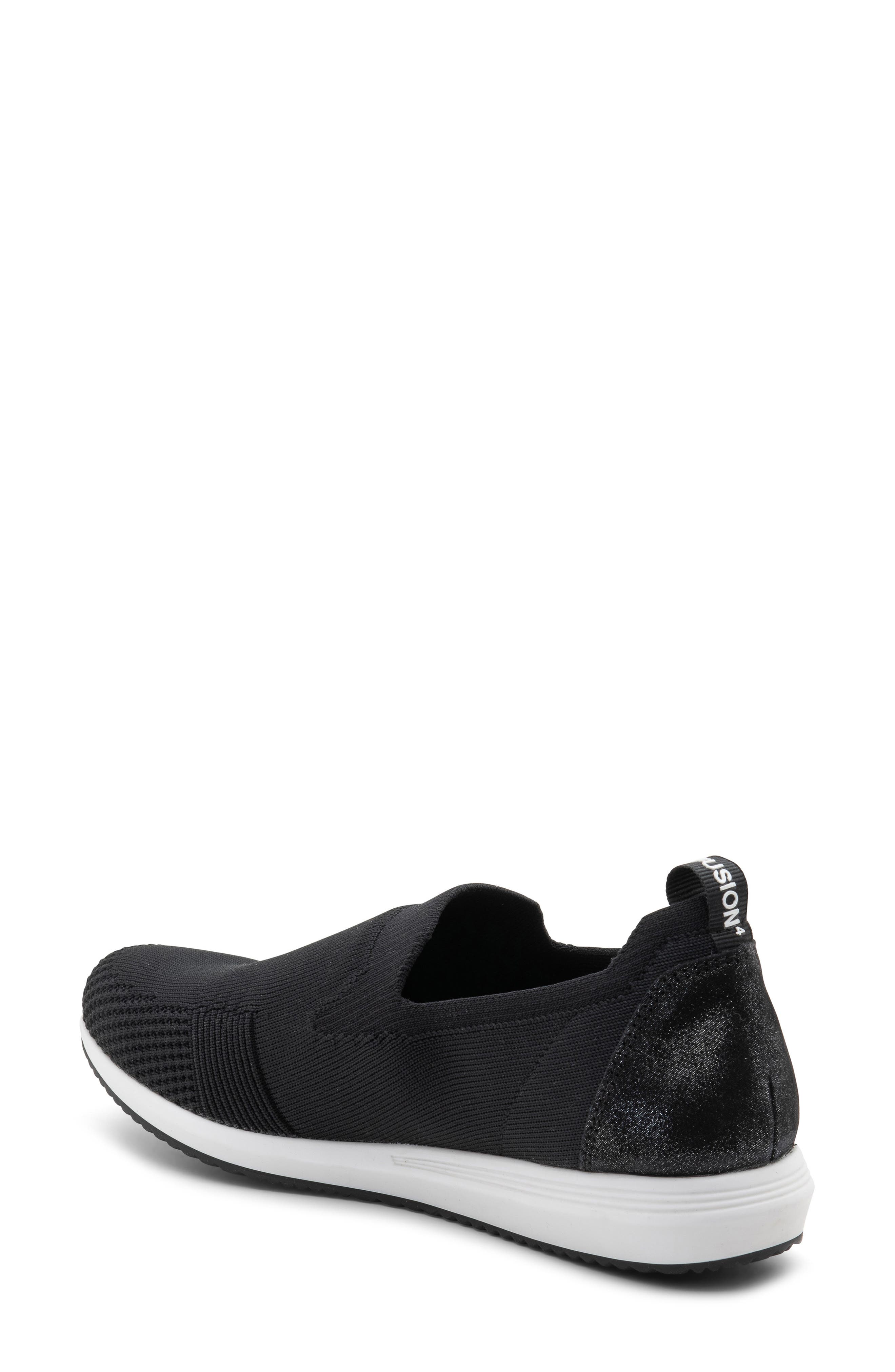 ara Leena II Slip-On Sneaker, Alternate, color, Black Wovenstretch