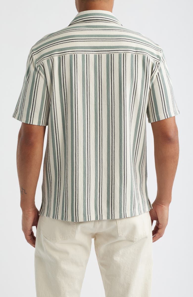 Madewell The Camp Shirt in Seaport Terry, Alternate, color, Stripe Frosted Cypress