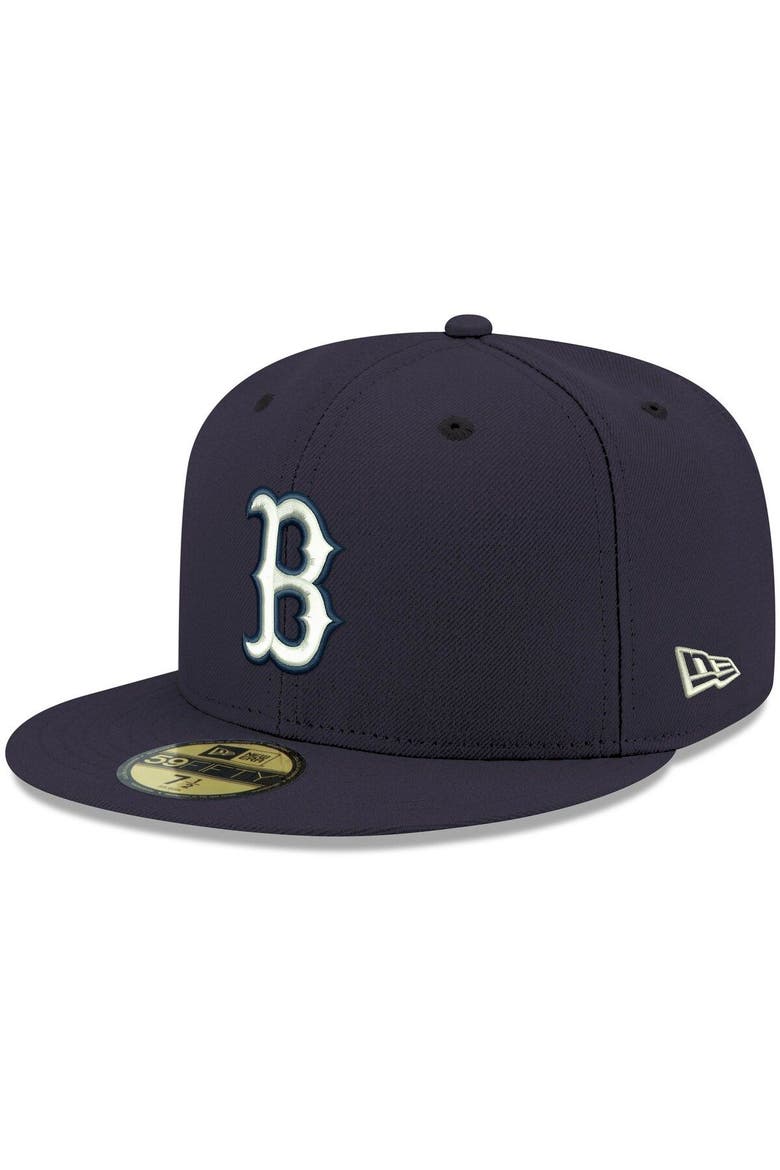 Men's New Era Navy Boston Red Sox White Logo 59FIFTY Fitted Hat, Main, color, NAVY