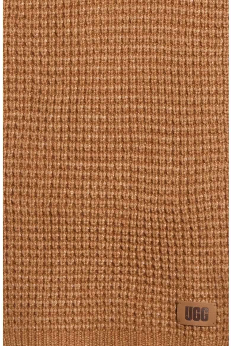 Waffle Knit Scarf, Alternate, color, CHESTNUT