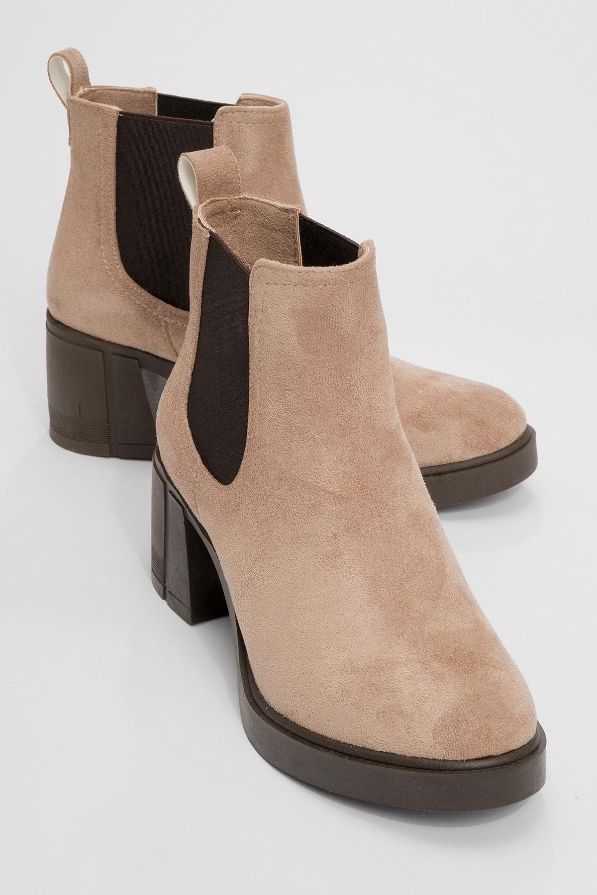 Prologue Shoes Loves Platform Chelsea Boot, Main, color, Beige Suede Faux Leather