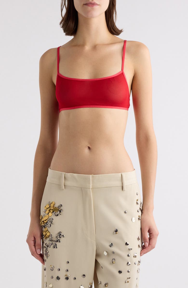 Dries Van Noten Stretch Silk Bra Top, Main, color,