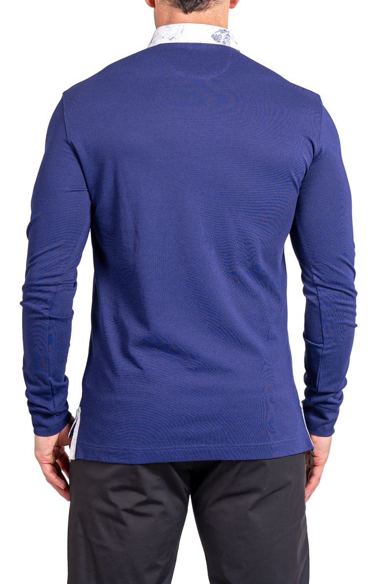 Maceoo Newton Ascension0008 Blue Long Sleeve Button-Down Polo, Alternate, color, Blue