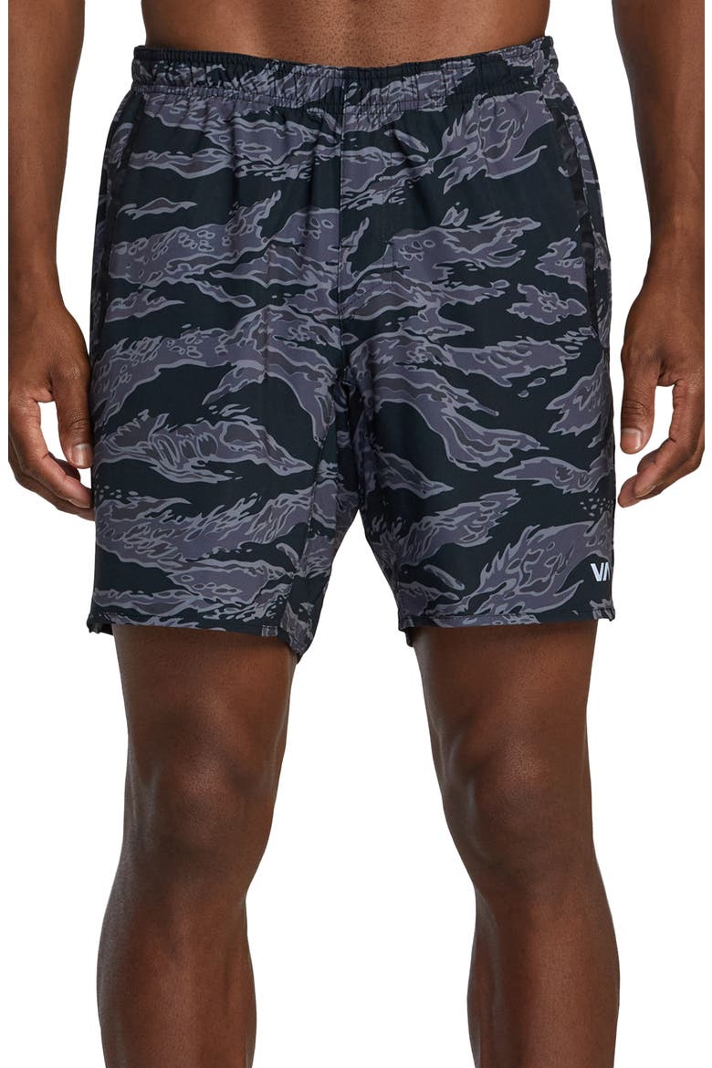 Yogger Stretch Shorts, Main, color, BLACK TIGER CAMO