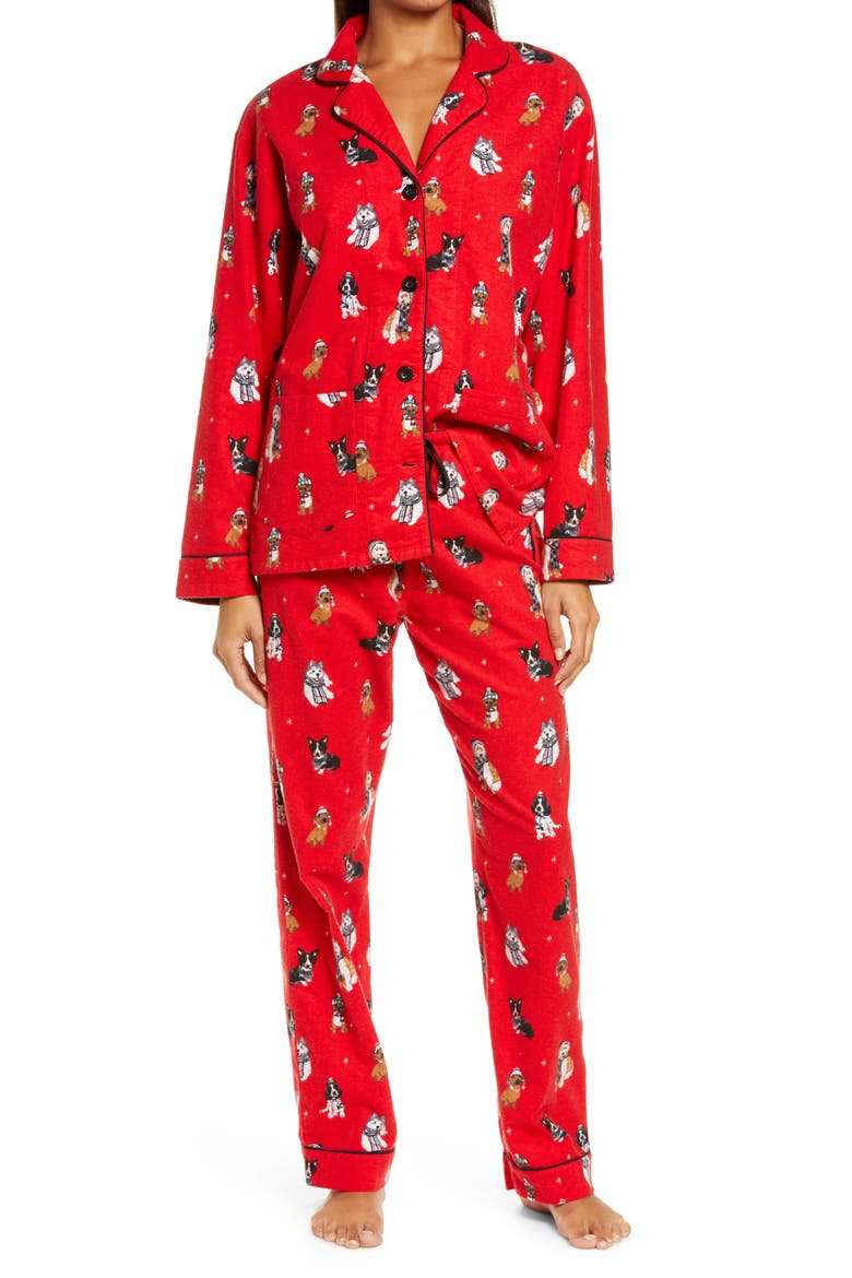 Flannel Pajamas (Nordstrom Exclusive), Main, color, RED