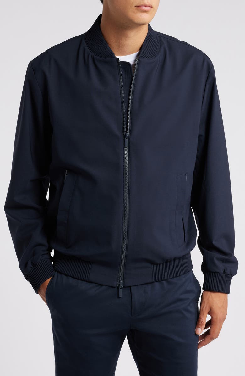 BOSS Hanry Stretch Virgin Wool Blend Jacket, Alternate, color, Dk Bu