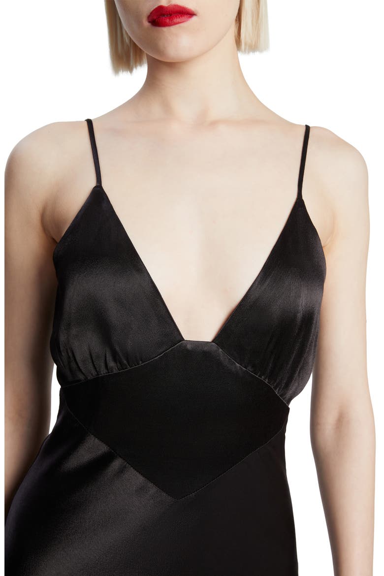 Capri Satin Cocktail Slipdress, Alternate, color, BLACK