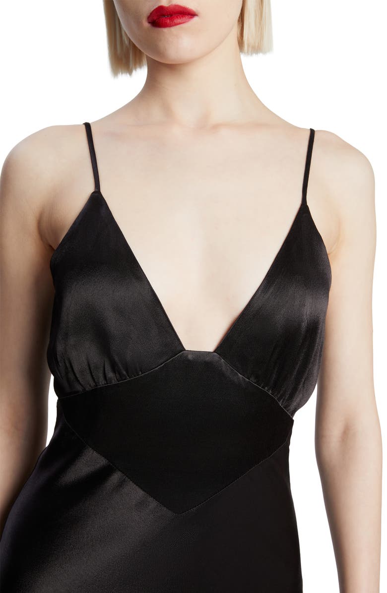 Bardot Capri Satin Cocktail Slipdress, Alternate, color, Black