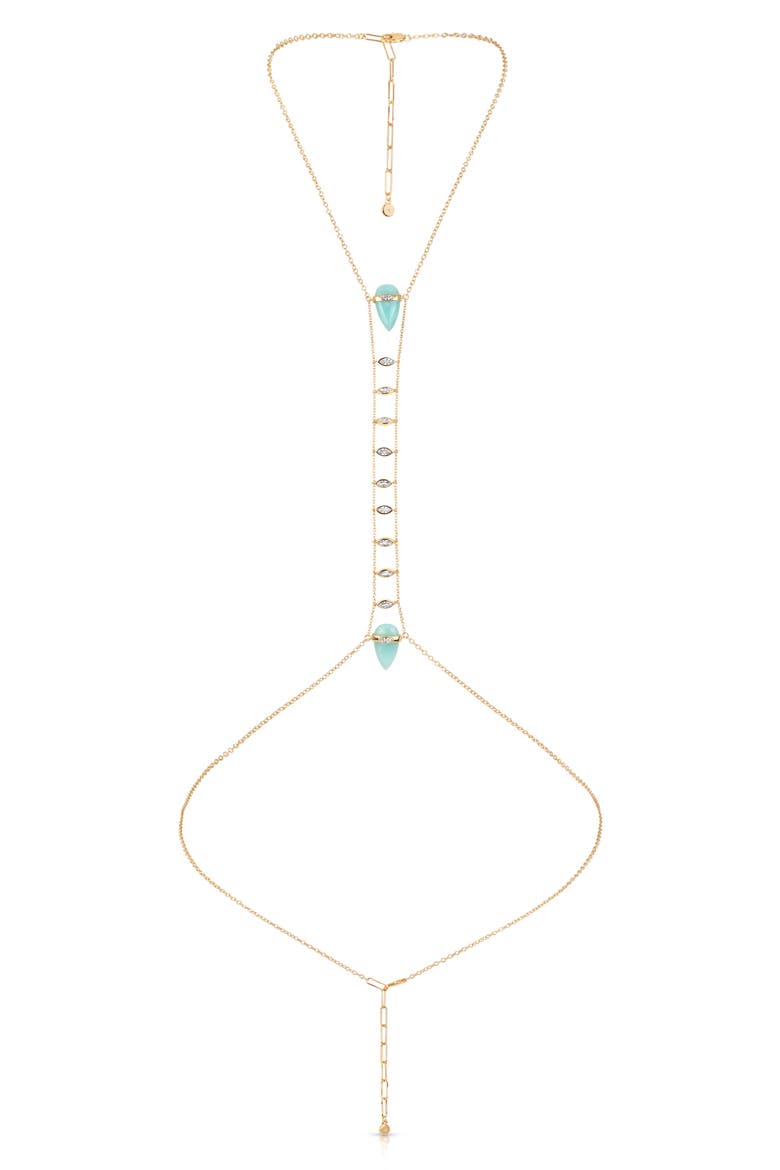 Reconstituted Turquoise Solstice Body Chain, Main, color, TURQUOISE