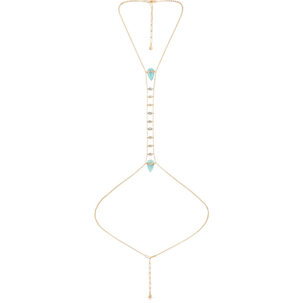Ettika Reconstituted Turquoise Solstice Body Chain In Gold