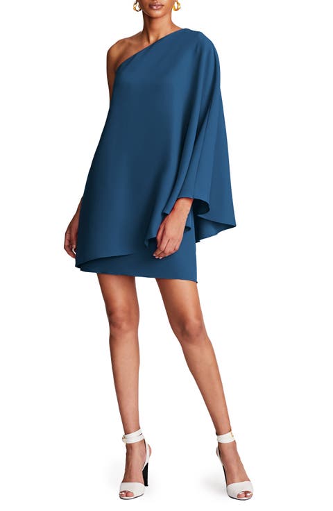 Melina One-Shoulder Crepe Cocktail Dress