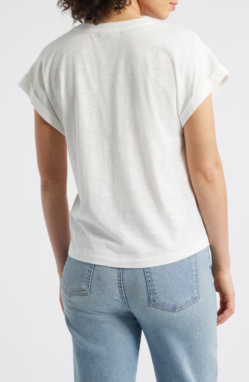 Wit & Wisdom Embroidered Eyelet Cap Sleeve T-shirt In White