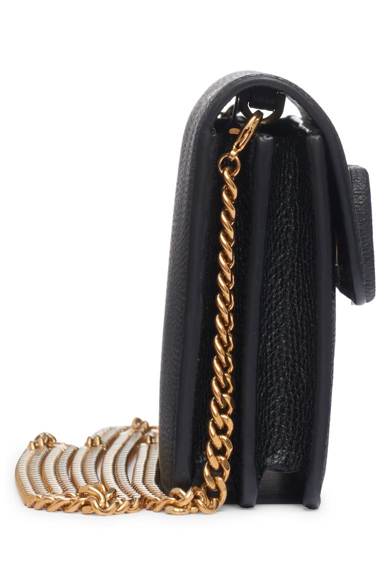 VLOGO Signature Leather Wallet on a Chain, Alternate, color, NERO