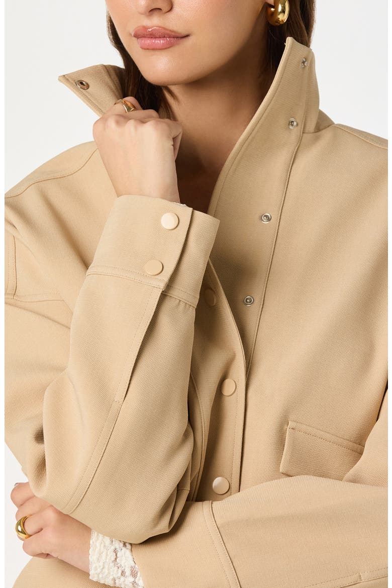 Funnel Neck Bomber Jacket, Alternate, color, TAN