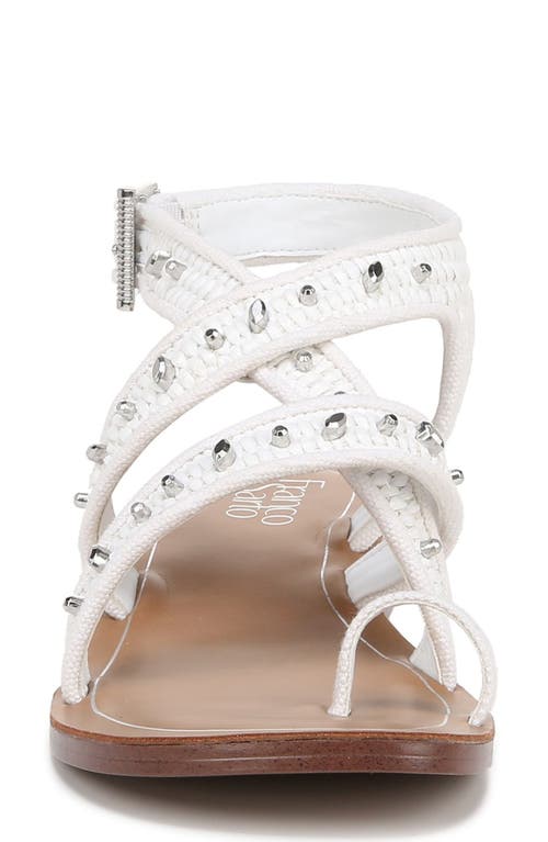 Franco Sarto Ina Toe Loop Sandal In White Studded