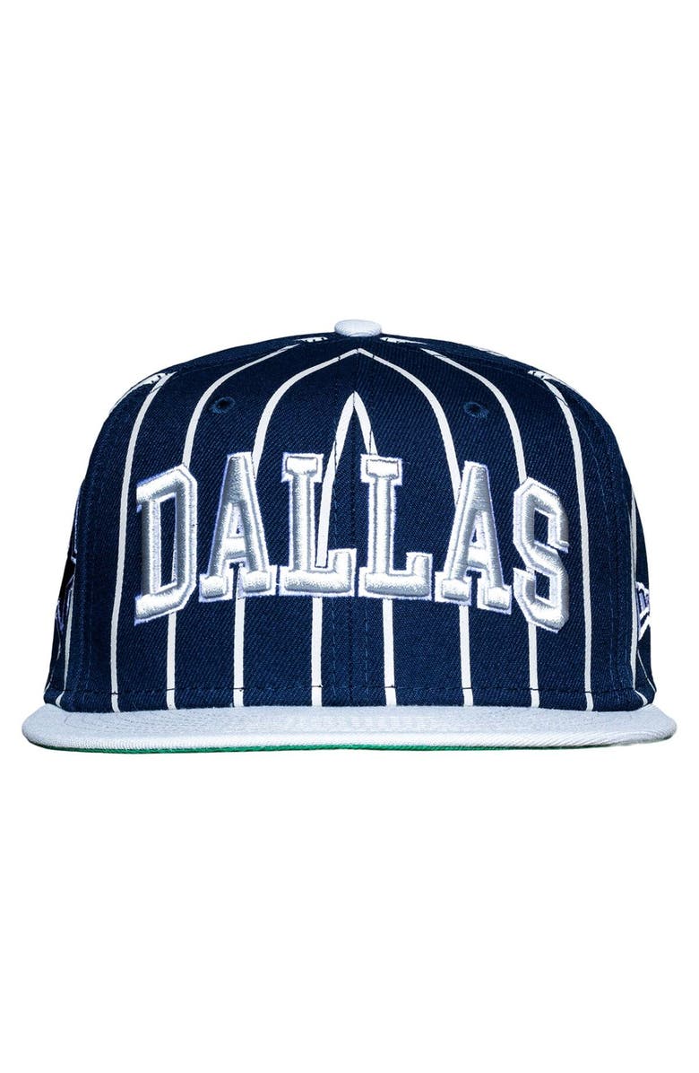 New Era Men's New Era Navy/Gray Dallas Cowboys Pinstripe City Arch 9FIFTY Snapback Hat, Alternate, color, 