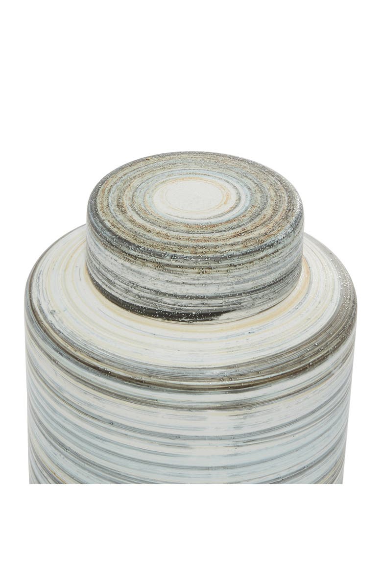SONOMA SAGE HOME Gray Ceramic Striped Decorative Jar - Set of 2, Alternate, color,