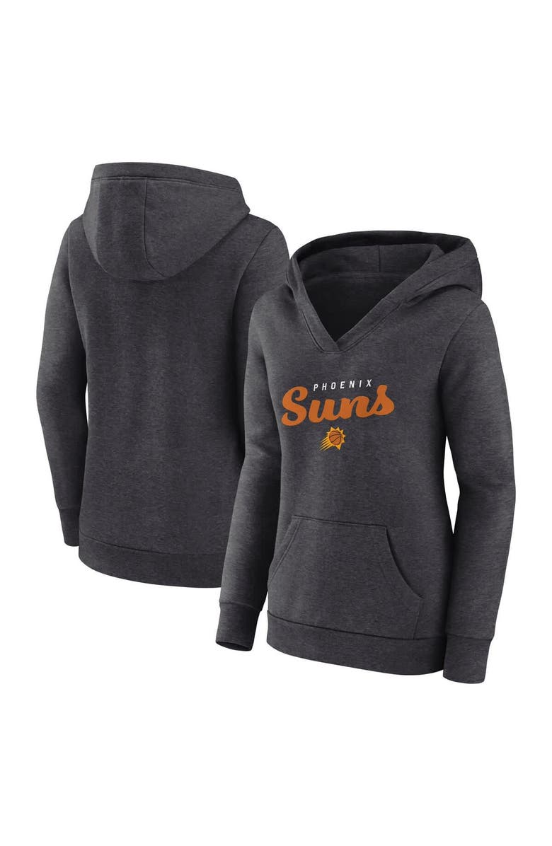 Logo Athletic Women
s Logo Athletic Heather Charcoal Phoenix Suns Triumphant V-Neck Pullover Hoodie, Main, color, Heather Charcoal