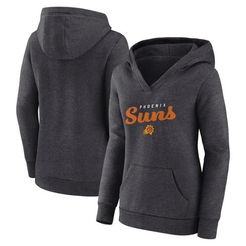 Women
s Logo Athletic Heather Charcoal Phoenix Suns Triumphant V-Neck Pullover Hoodie