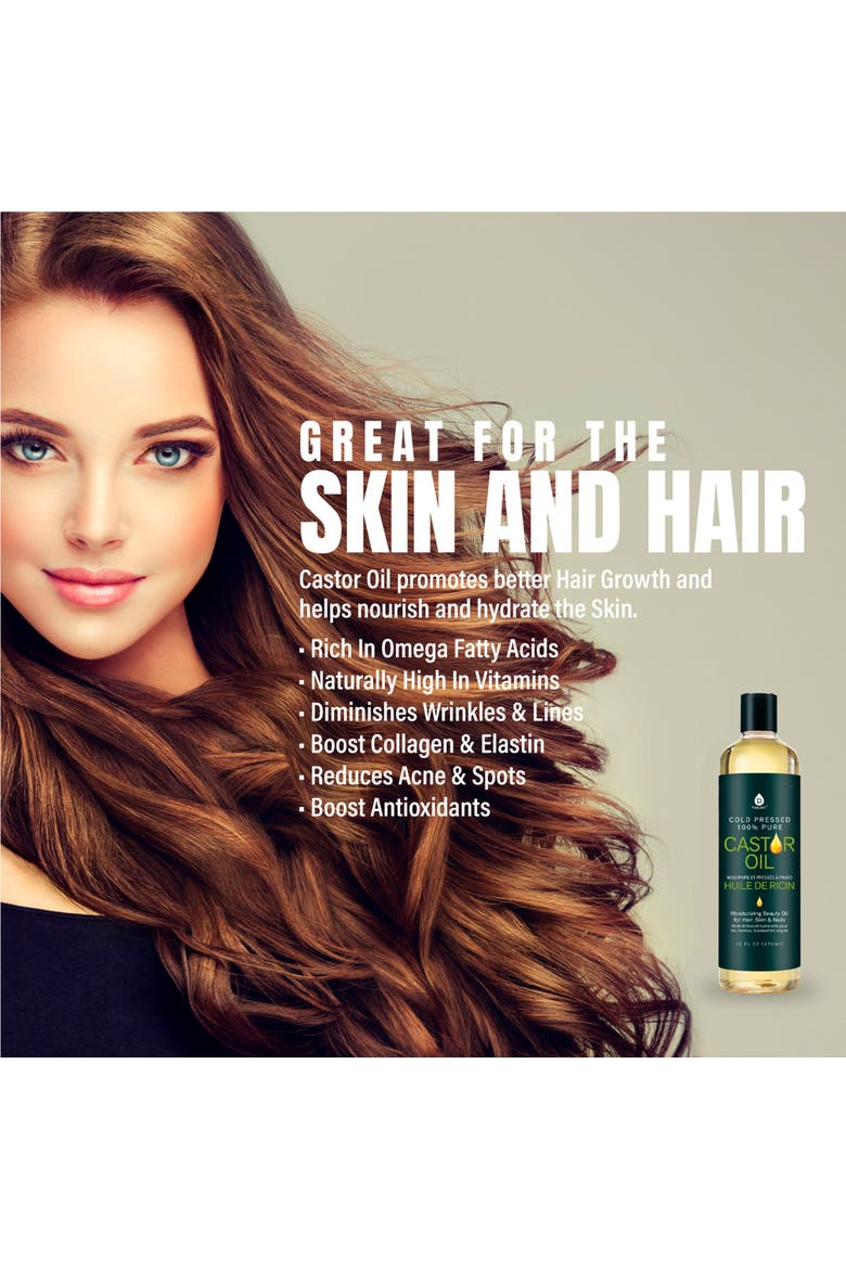 Cold Pressed 100% Castor Oil 16 oz, Alternate, color, Multicolor