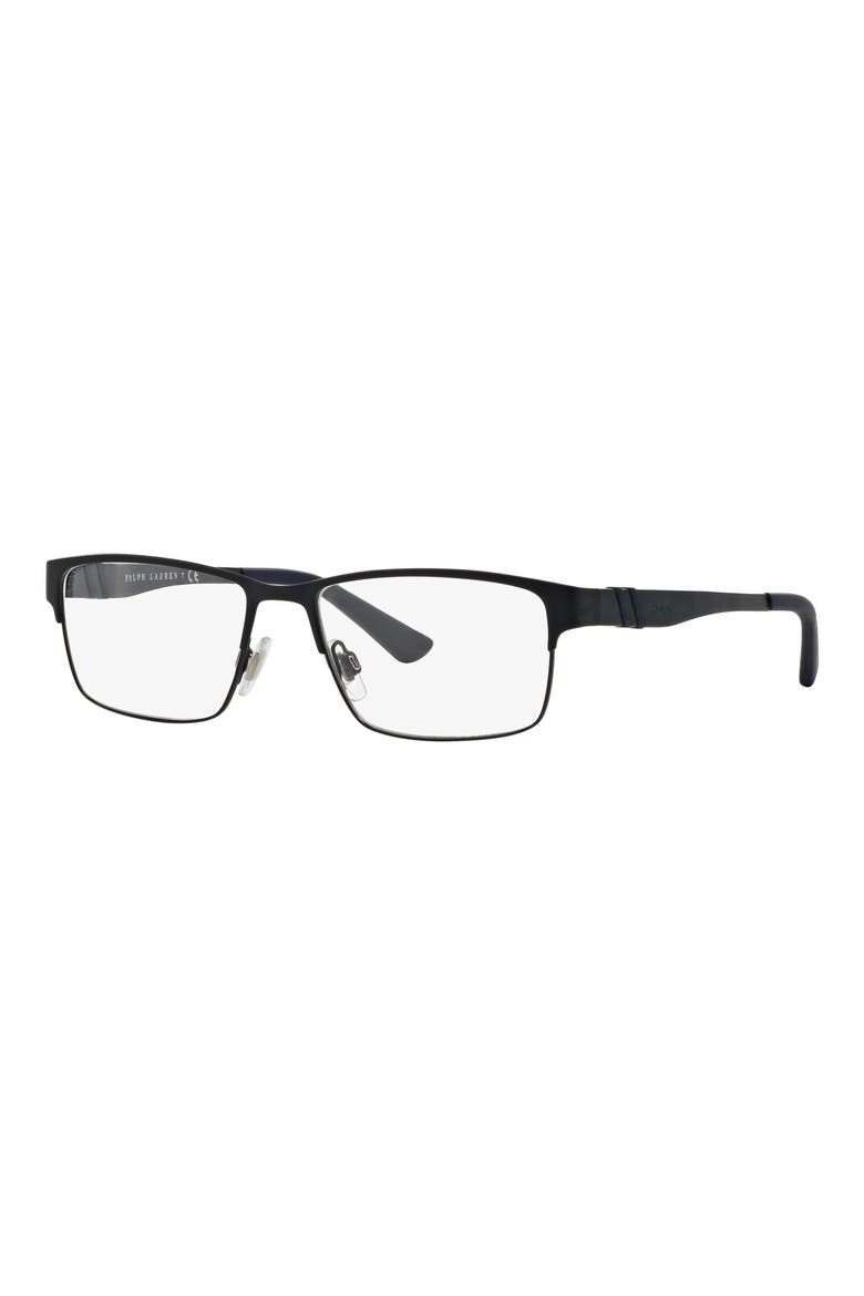 56mm Rectangular Optical Glasses, Alternate, color, MATTE BLUE