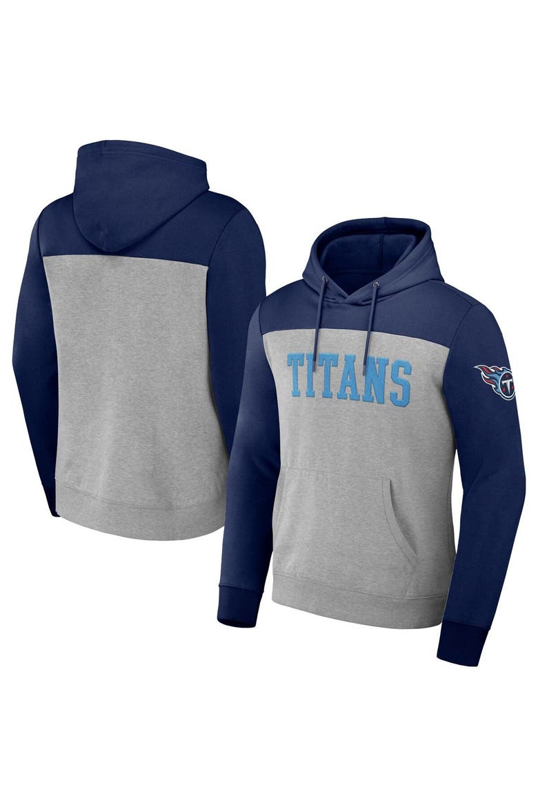 Men's NFL x Darius Rucker Collection by Fanatics Heather Gray Tennessee Titans Color Blocked Pullover Hoodie, Main, color, Heather Gray