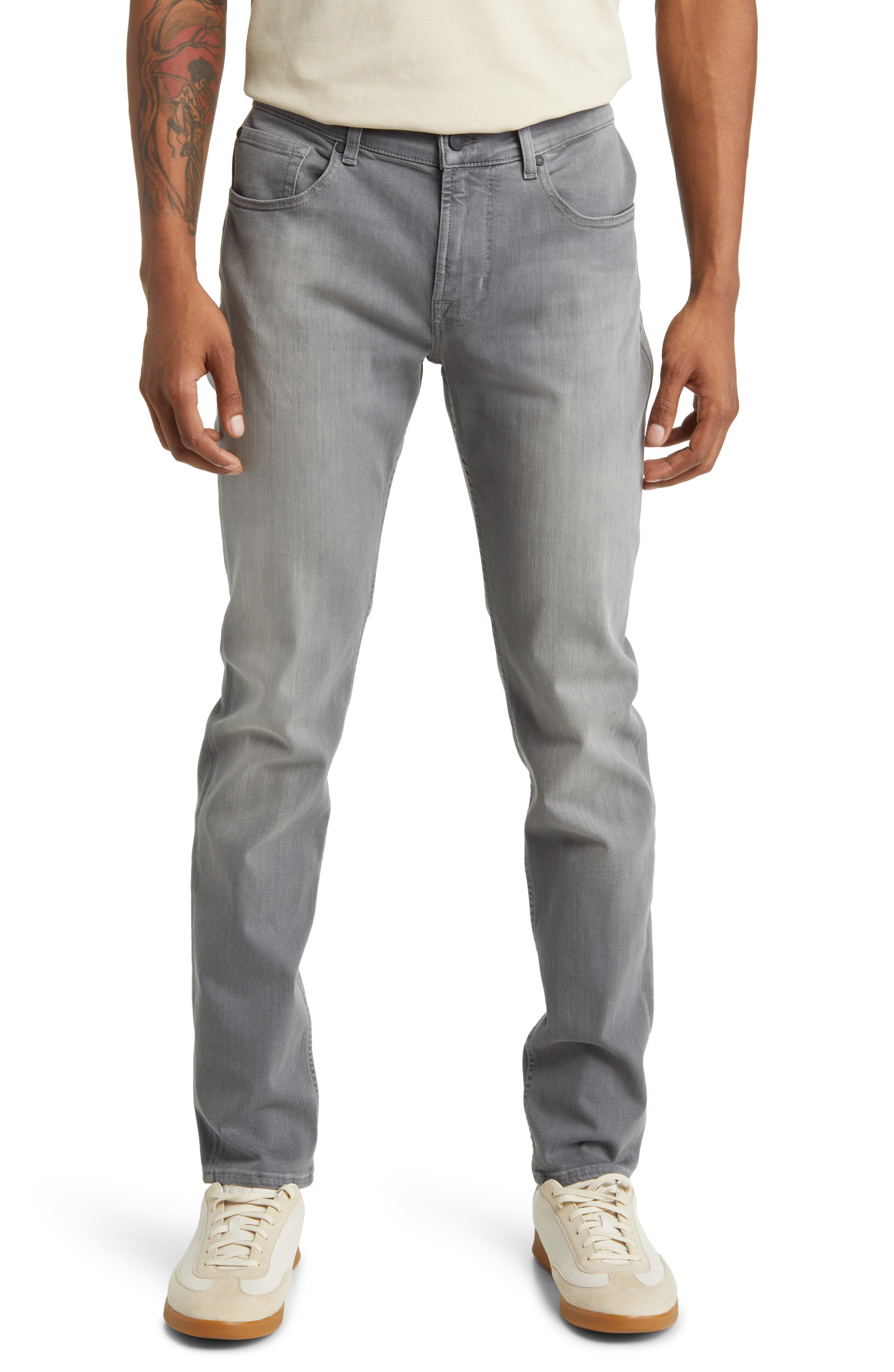 7 For All Mankind Luxe Performance Plus Slimmy Taper Jeans In Gray