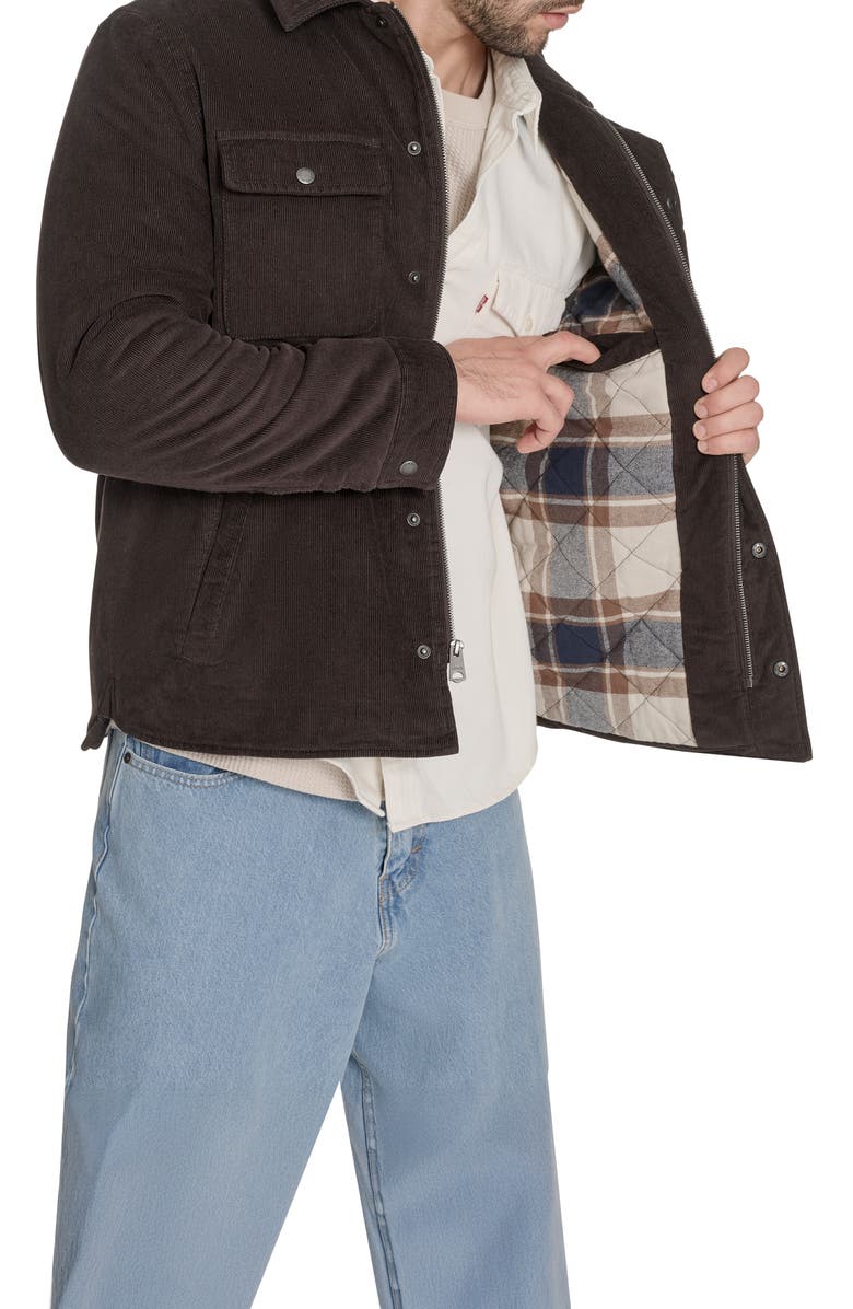 Levi's<sup>®</sup> Corduroy Insulated Zip-Up Jacket, Alternate, color, Chocolate Brown