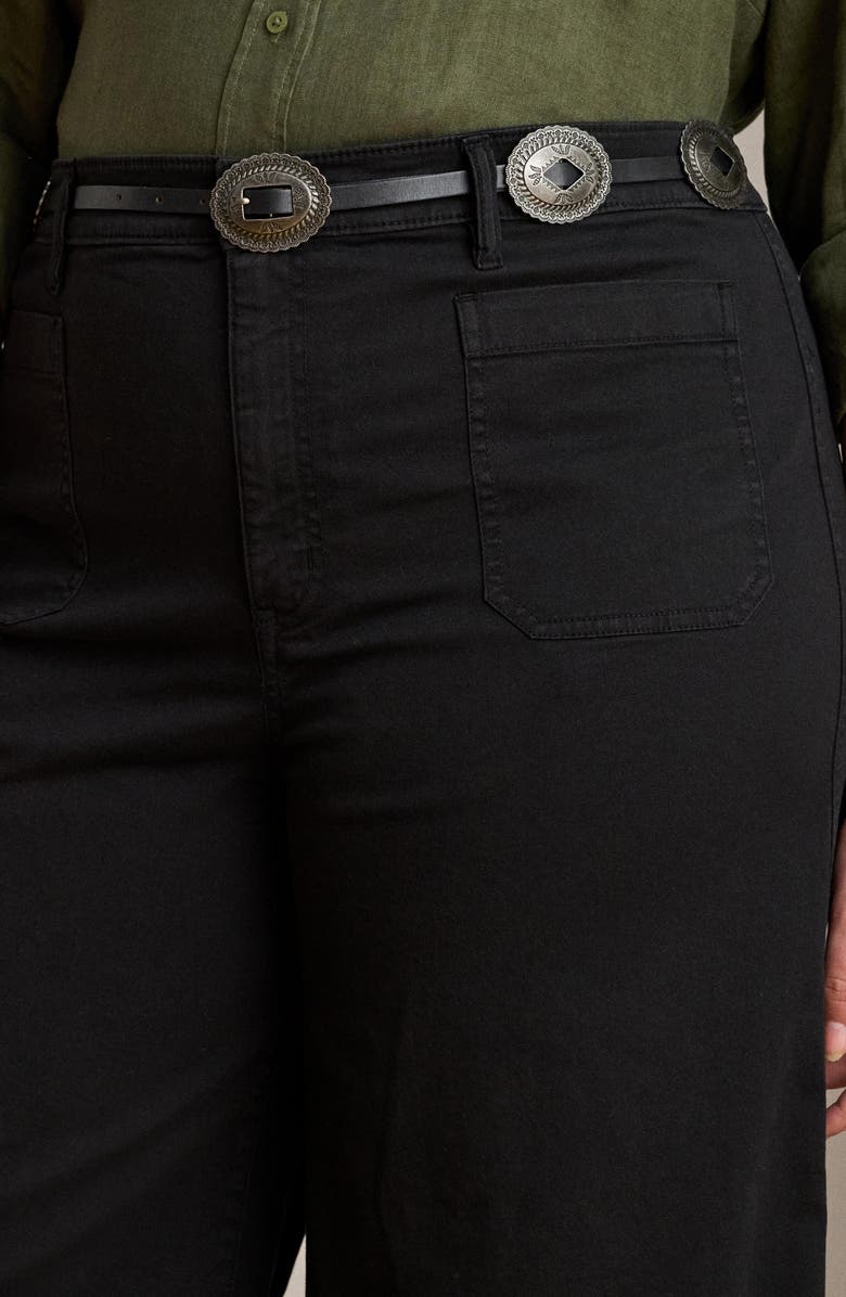 Lauren Ralph Lauren Patch Pocket Crop Wide Leg Twill Chinos, Alternate, color, Black