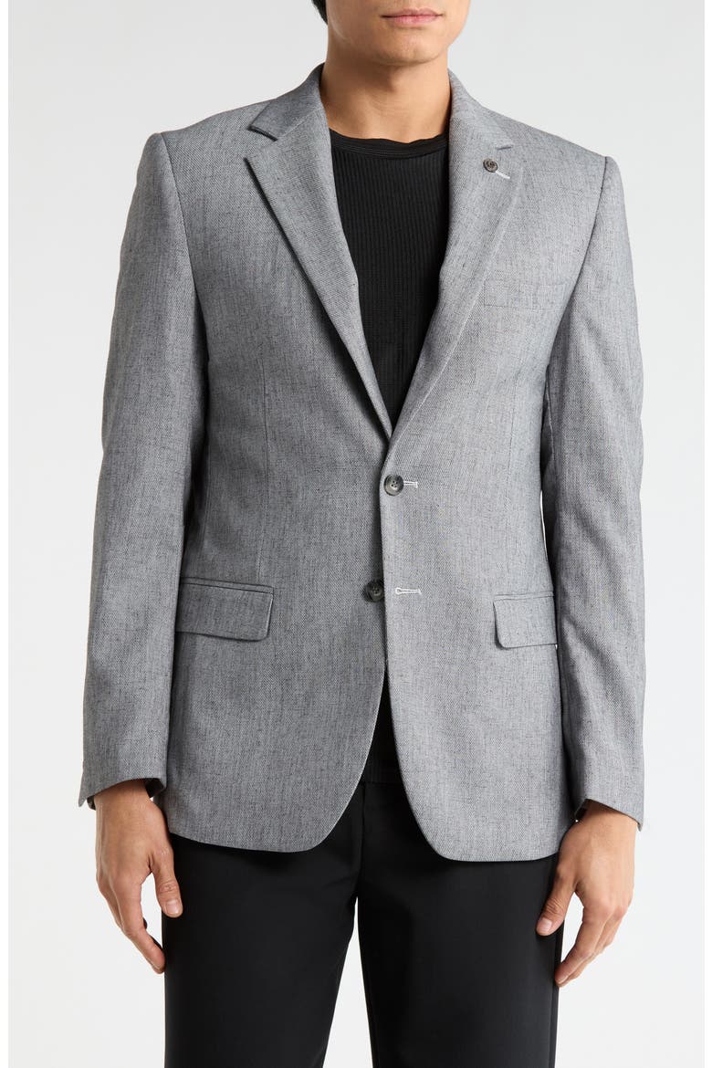 Slim Fit Solid Stretch Sport Coat, Main, color, BLACK