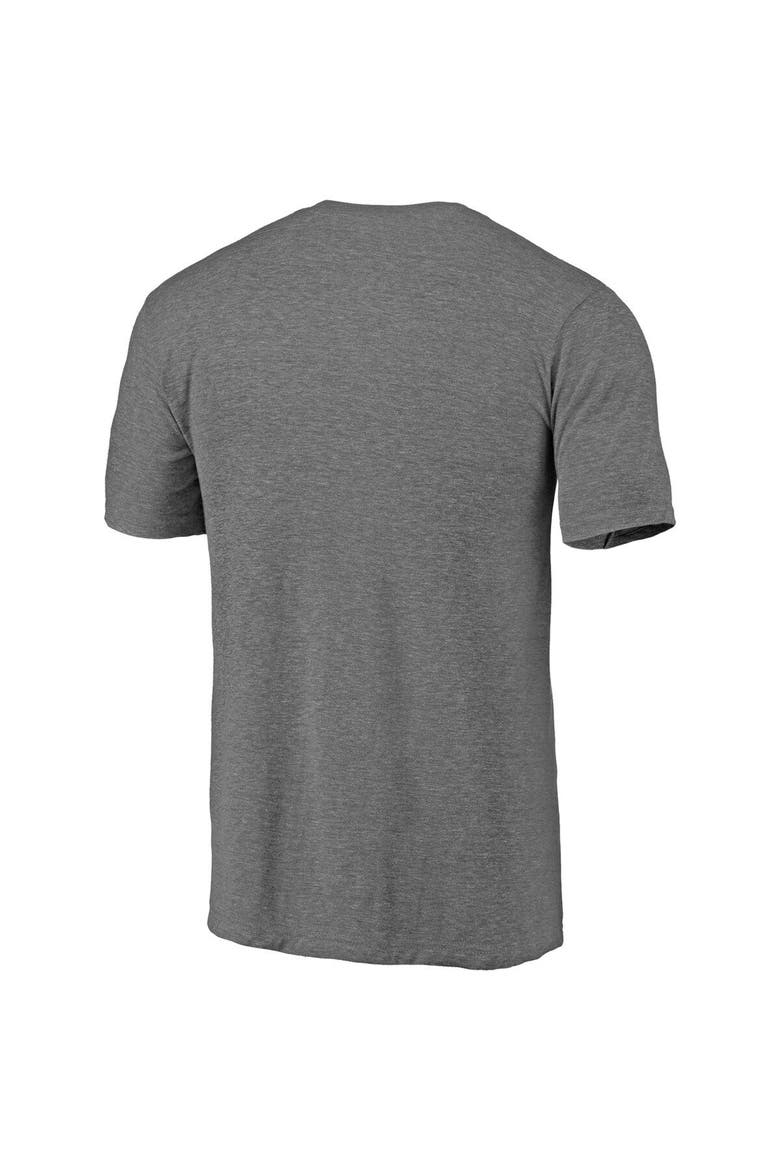 Men's Fanatics Branded Heathered Gray Miami Hurricanes Throwback Helmet Tri-Blend T-Shirt, Alternate, color, Heather Gray