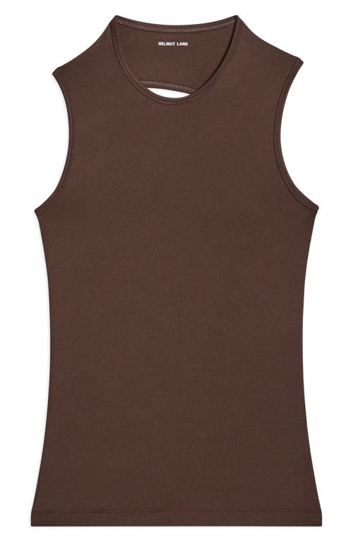 Helmut Lang Asymmetrical Cutout Tank In Bark