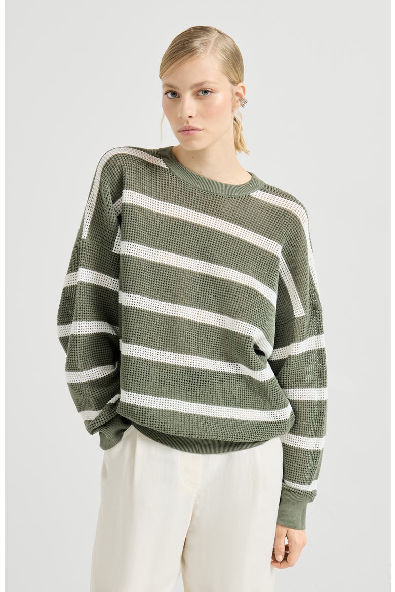 Striped sweater, Main, color, Green